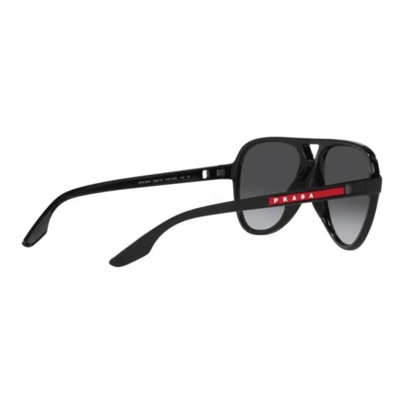 PRADA Plastic Aviator Sunglasses Men's Black-4