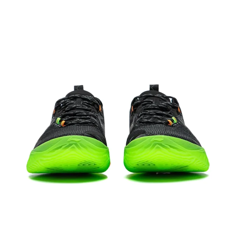 LINING Speed 10 Basketball Shoes Men Low Top Black Green Orange-3