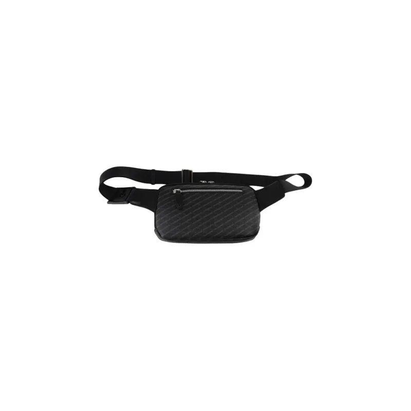 POURCHET Jacquard With Leather Fanny Pack Sling Bags Regular Men's Black-1
