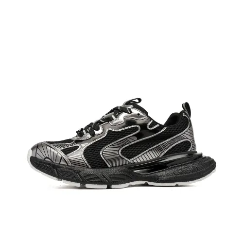 TRUMPPIPE Chunky Sneakers Men Low-Top Black