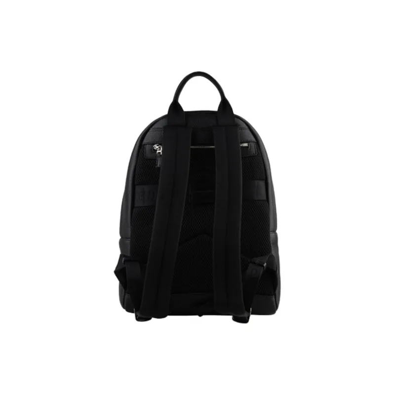 POURCHET Top Grain Cow Leather Computer Backpack Business Backpack Large Size Men's Black-3
