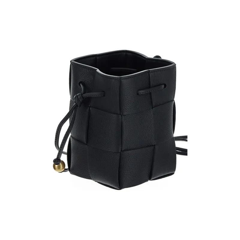 Bottega Veneta Calfskin Bucket Bag, Crossbody Bag, Shoulder Bag Mini Women's Black-4