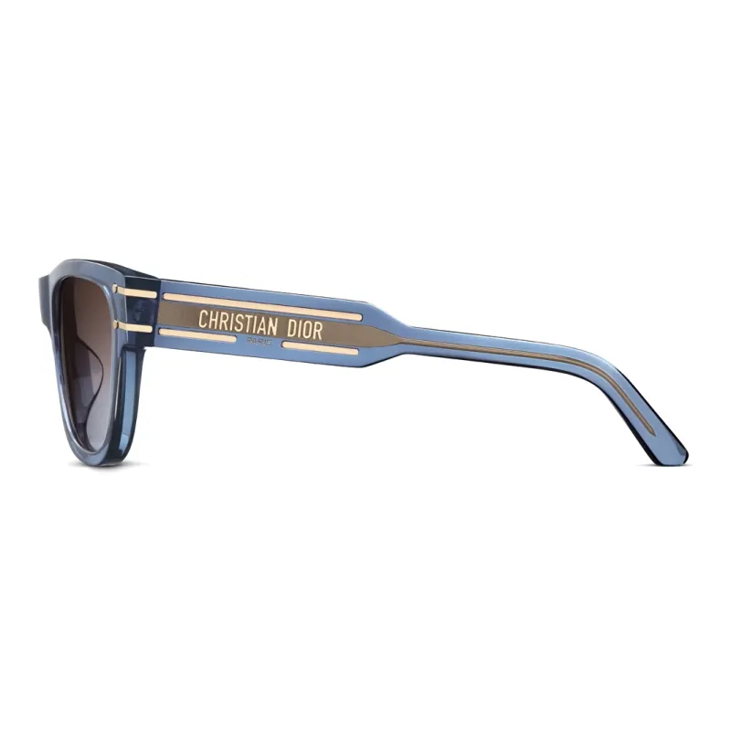 DIOR Acetate Irregular Shape Sunglasses Women's Blue-2