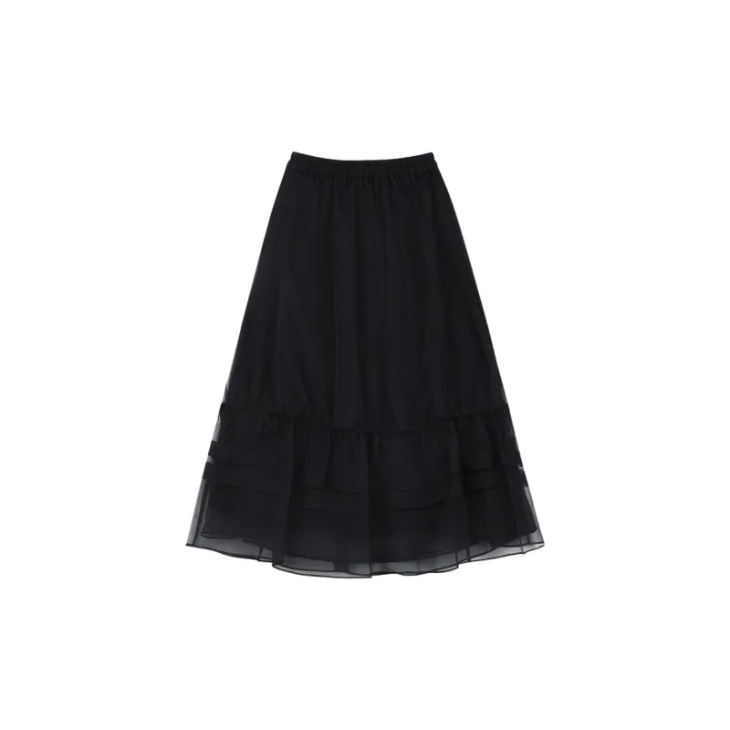 THE SEA LIFE Casual Long Skirt Women's Black Mage-1