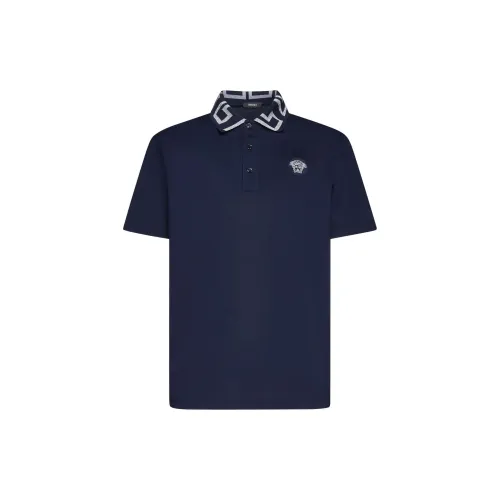 VERSACE Polo Shirts Men Navy