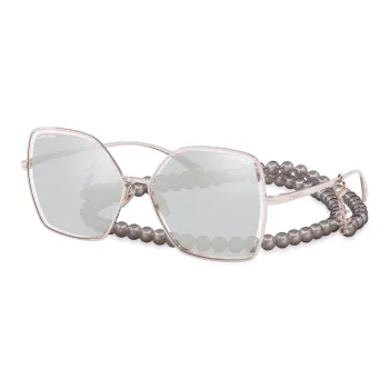 CHANEL Sunglasses Women's Silver Frame With Gold Lens
