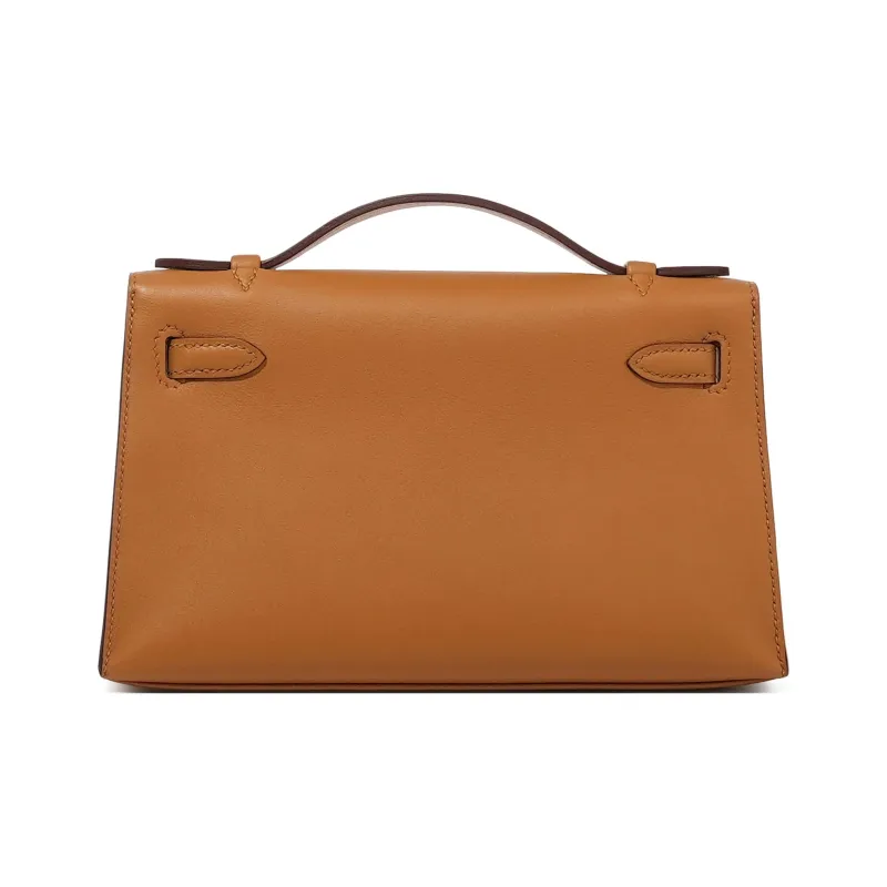 HERMES Mini Kelly Swift Leather Kelly Bag Handbags Women's 2S Sesame-3