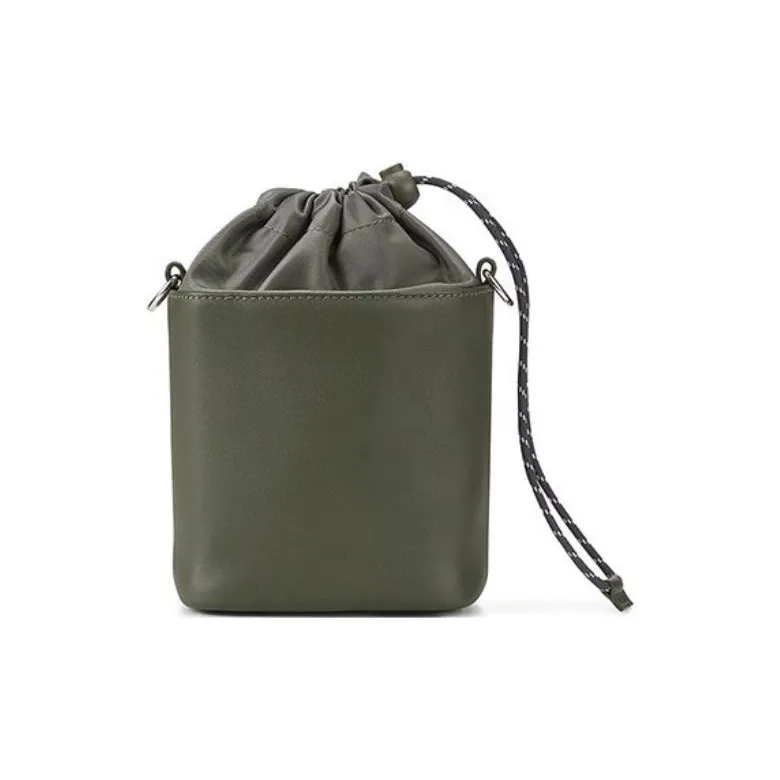 PORTER Fine Grain Cow Leather Bucket Bags Shoulder Bag Crossbody Bag Unisex Grape Green-3