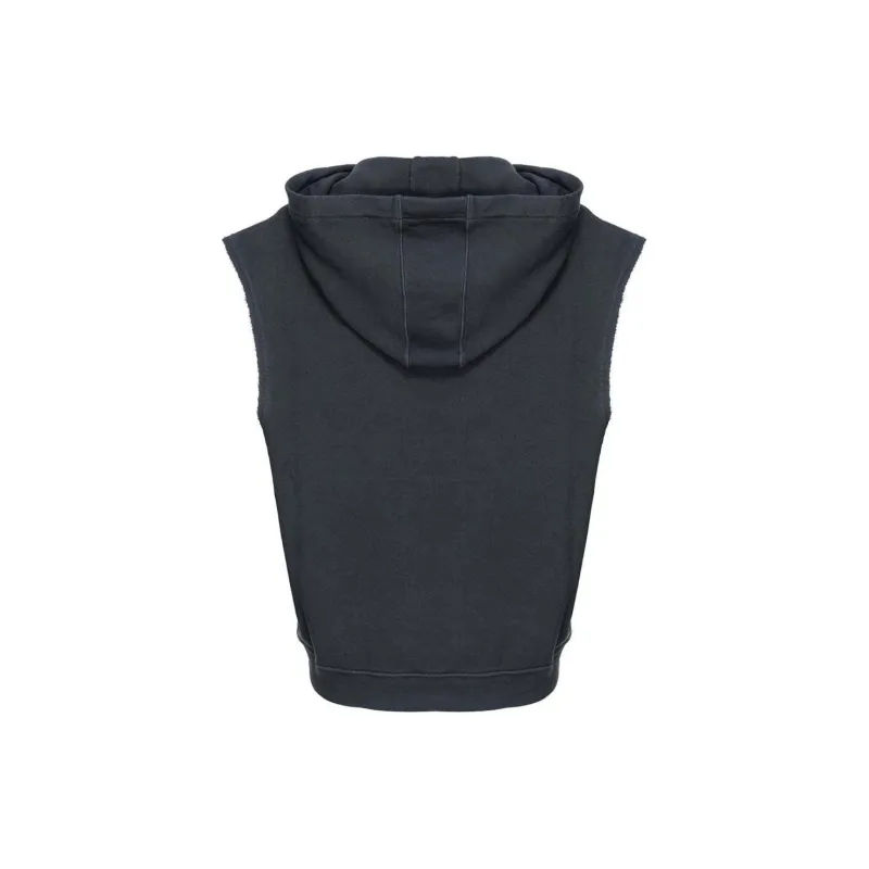 PINKO Crystal embellished Sleeveless Cotton Hoodie-1