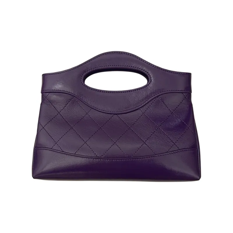 CHANEL Bright Cow Leather Shoulder Bag, Crossbody Bag, Handbag Mini Women's Purple-1