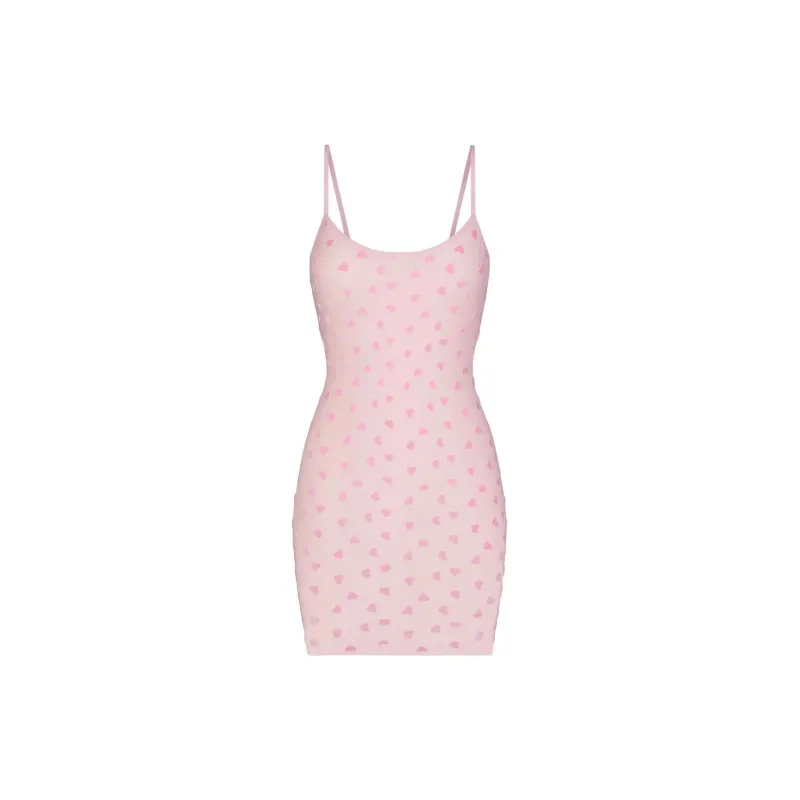 SKIMS Valentine's Day Collection SHEER VELVET SLIP DRESS Nightgown Women's BABY PINK/Light Pink-0