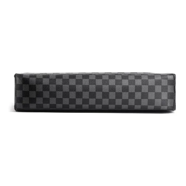 ALNI BITTON PU Handbag Shoulder Bag Crossbody Bag Regular Men's Black/Matte Gray/Textured Black/Plaid-30