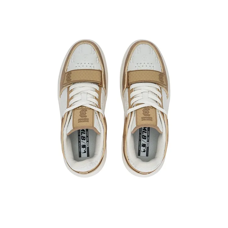 MLB Chunky Liner Low Top Skateboard Shoes Unisex Beige Yellow-3