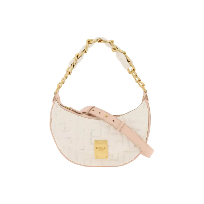 BALMAIN 1945 Soft Pleated Leather Portable Crossbody Bag, Shoulder Bag Women's-0