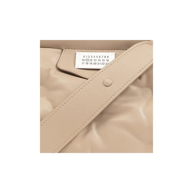 Maison Margiela Glam Slam Grained Nappa Leather Handheld Shoulder Bag Crossbody Bag Small Size Women's Light Umber-3