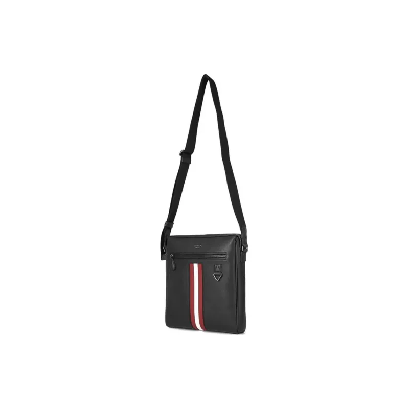 BALLY Leather Messenger Bag, Shoulder Bag, Crossbody Bag Regular Men's Black-1