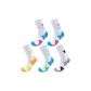 White Blue Pink 2+White Yellow Orange 1+White Orchid Green 1+White Gray Black 1[5 Pack]