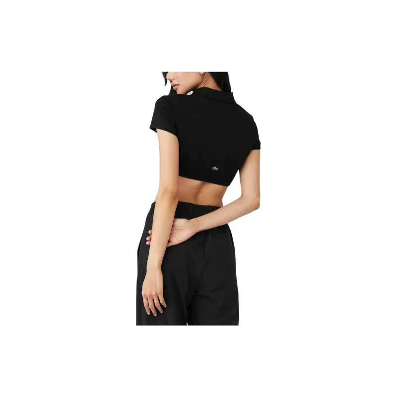 Alo Yoga Polo Shirt Women's Black-1