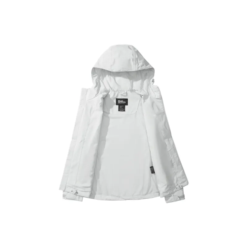 Jack Wolfskin Solid Color Logo Hooded Windbreaker Jacket Women's-1