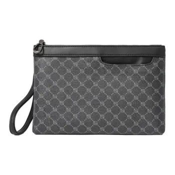 ALNI BITTON Artificial Leather Briefcase Clutch Wrist Bag Regular Men's Pattern Black