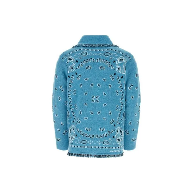Alanui Bandana Jacquard Fringed Buttoned Cardigan-1