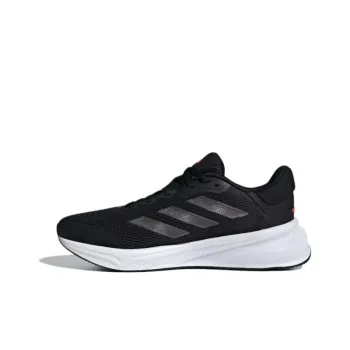 Adidas Response Cushioning Slip Resistant Low Top Running Shoes Men's Black White