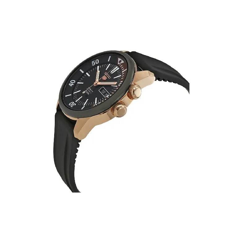 SEIKO Automatic Mechanical Movement Resin Strap Watch Men's Watches Black Dial-1