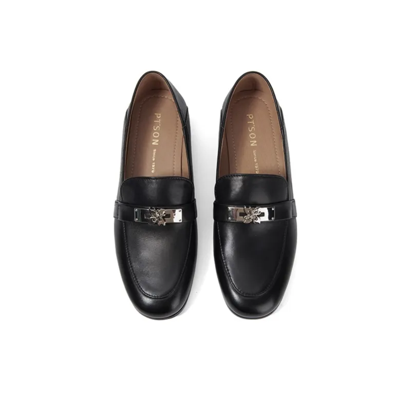 PT'SON Loafers 2cm Women's Black Brown-3