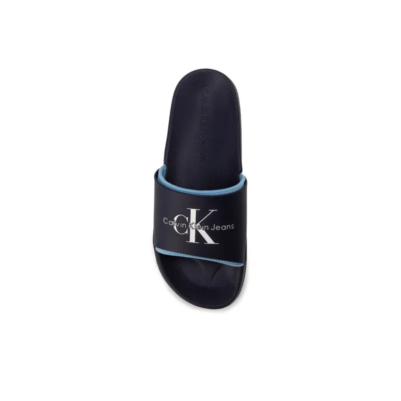 CALVIN KLEIN Slide Slippers Men's Deep Sea Blue-4