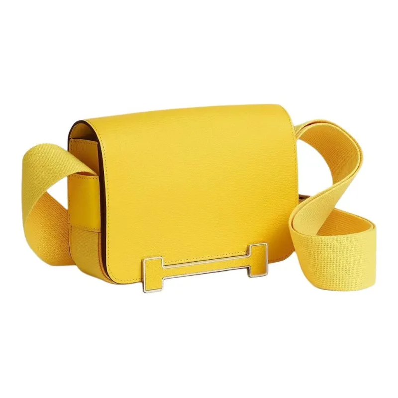 HERMES Geta Mysore Goat Skin Wooden Sandal Bag Crossbody Bag Shoulder Bag Women's Naples Yellow-1