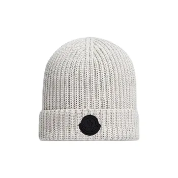 Moncler Rubberised-logo Ribbed Beanie
