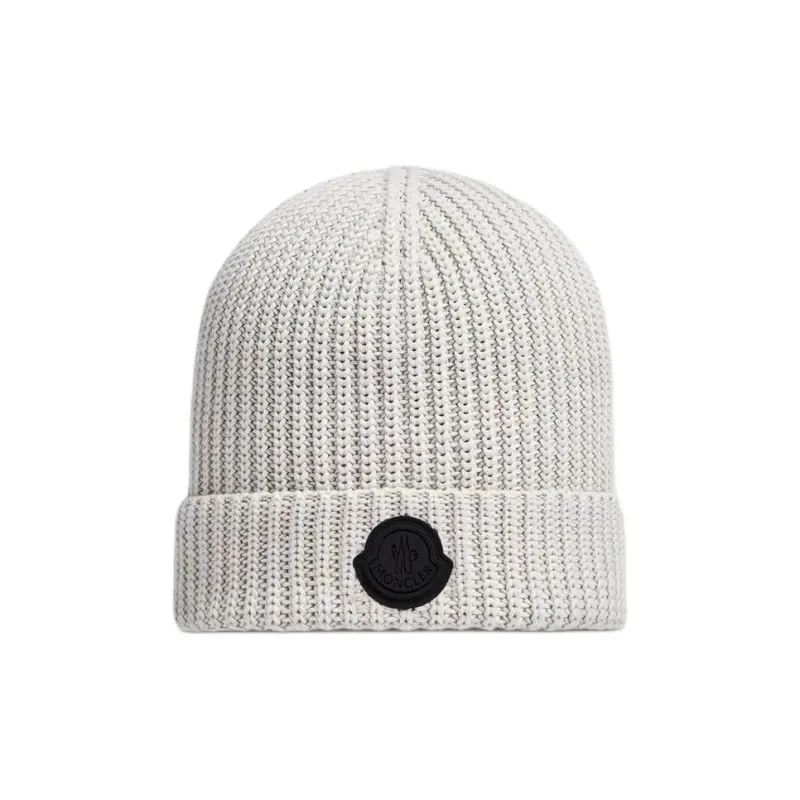 Moncler Rubberised logo Ribbed Beanie-0