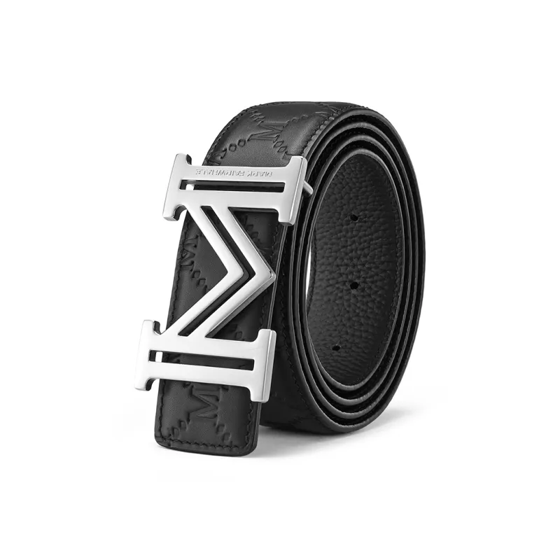 FAIRWHALE Brand Logo Head Solid Color Plate Buckle Cow Leather Belts Men's Width 3.5CM-7