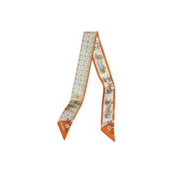 HERMES Silk Scarves Women's Orange