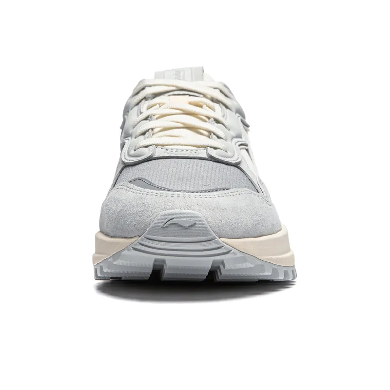 LiNing ChengFeng Anti-Slip And Wear-Resistant Cushioning Height Increasing Low-Top Casual Shoes Women's Gray-3