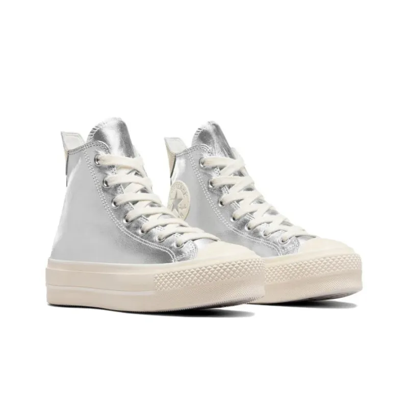Converse Women's Chuck Taylor All Star Lift High 'Metallic Pure Silver' Women's-2