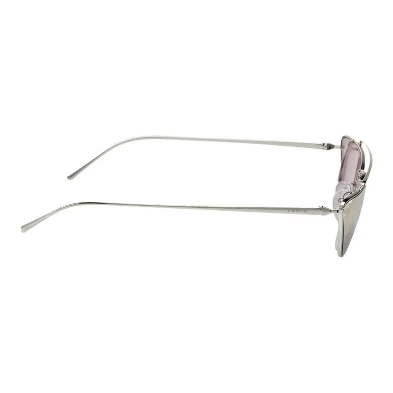 PRADA Metal Irregular Shape Sunglasses Women's Silver-2