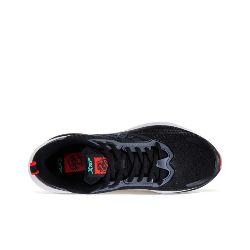 China Post x XTEP Tancheng Lite Cushioned Slip Resistant Low Top Running Shoes Men's Black Red-2