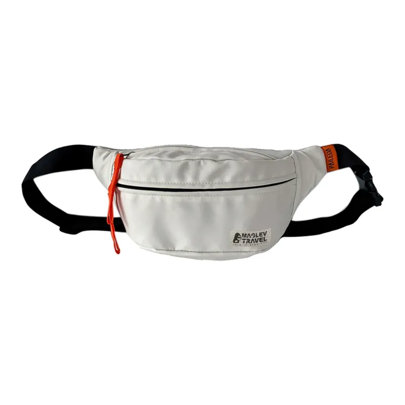 ADOONGA Nylon One Shoulder Fanny Pack Small Size Unisex White/Orange/Black/Khaki/Blue-1