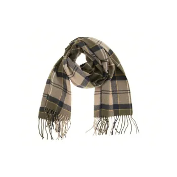 BARBOUR Check-Printed Frayed-Edge Scarf