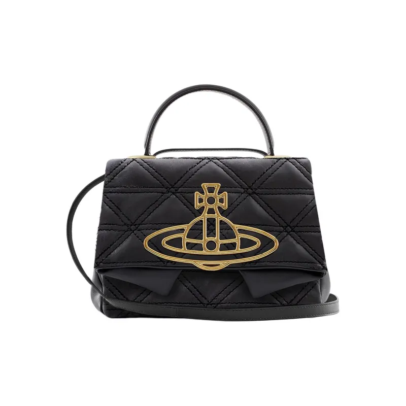 Vivienne Westwood Leather Portable Crossbody Bag, Shoulder Bag Women's Black-2
