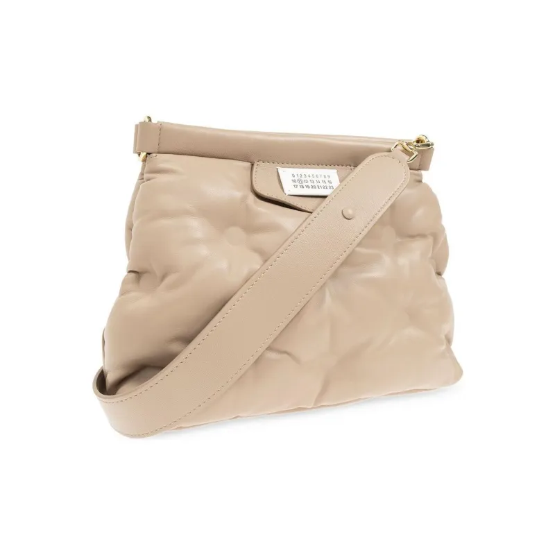 Maison Margiela Glam Slam Grained Nappa Leather Handheld Shoulder Bag Crossbody Bag Small Size Women's Light Umber-1