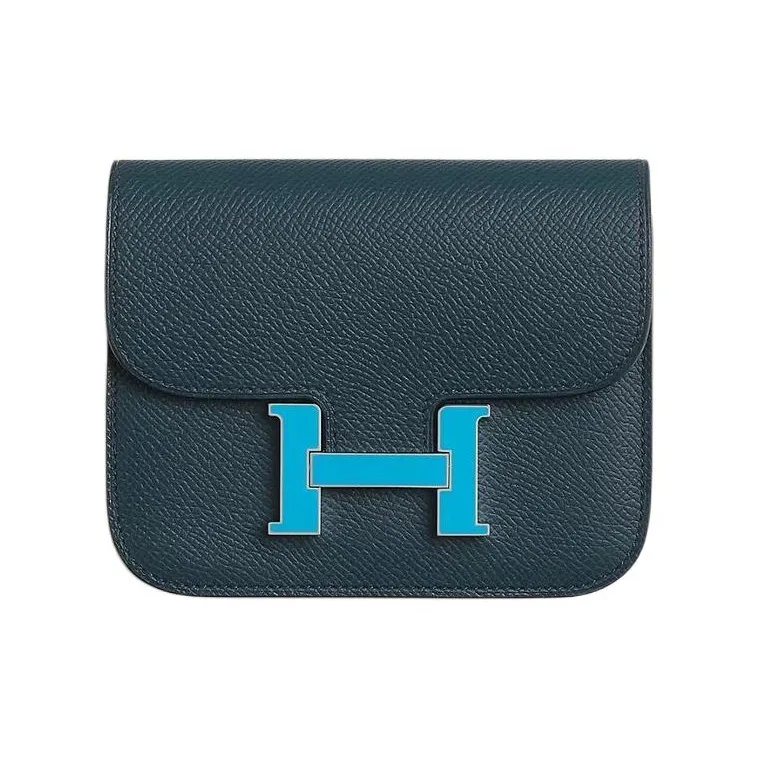 HERMES Constance Slim Epsom Calfskin Fanny Pack Coin Purse Wallet Women's Prussian Blue-0