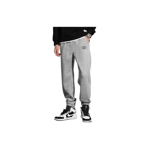 Tonlion Knitted Sweatpants Men Light Heather Gray