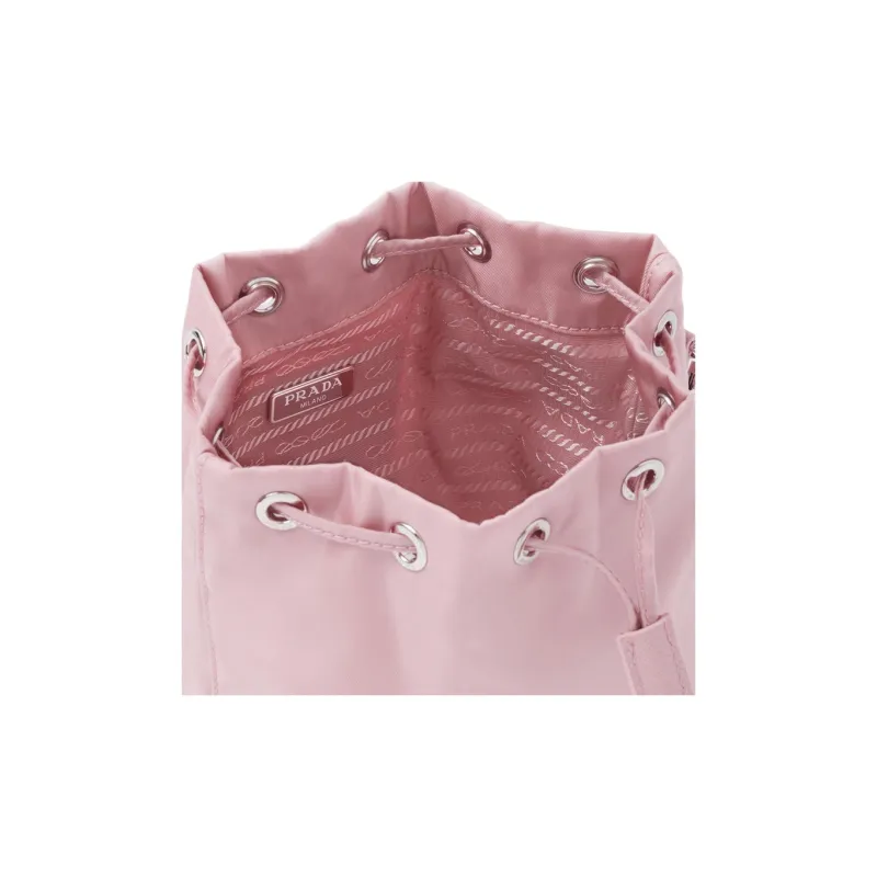 PRADA Fabric Bucket Bag Clutch Women's Snow Pink-4