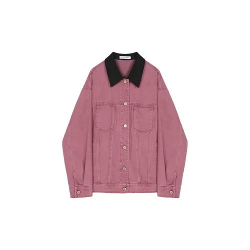 VEGA CHANG Denim Jackets Women's Raspberry Pink