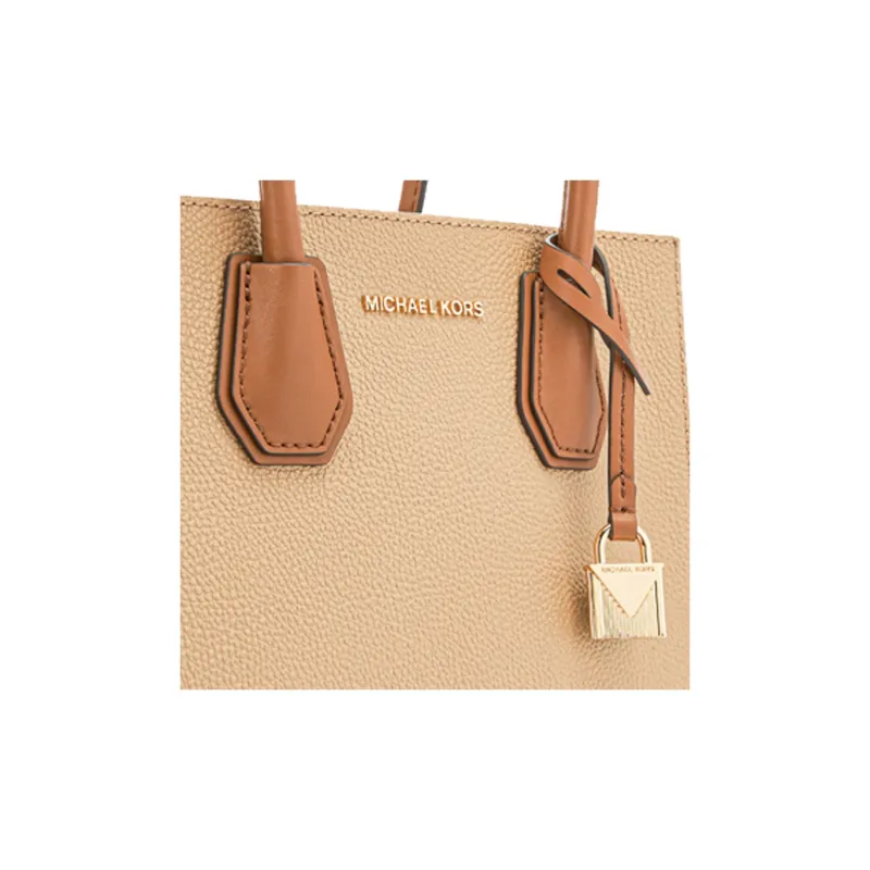 MICHAEL KORS Mercer Cow Leather Trunk Bag, Tote Bag, Shopping Bag, Crossbody Bag, Handbag Medium Size Women's Camel-3