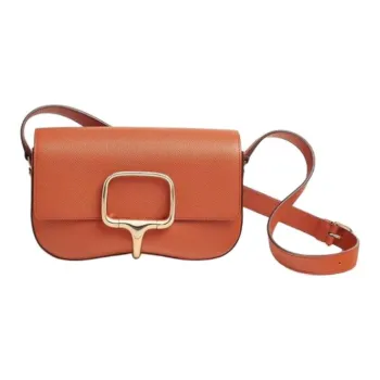 HERMES Della Epsom Calfskin Crossbody Bag Shoulder Bag Women's R1 Terre Battue Red Clay