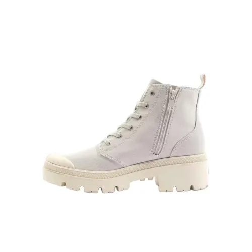 Palladium Slip Resistant Height Increasing High Top Canvas Shoes Women's White