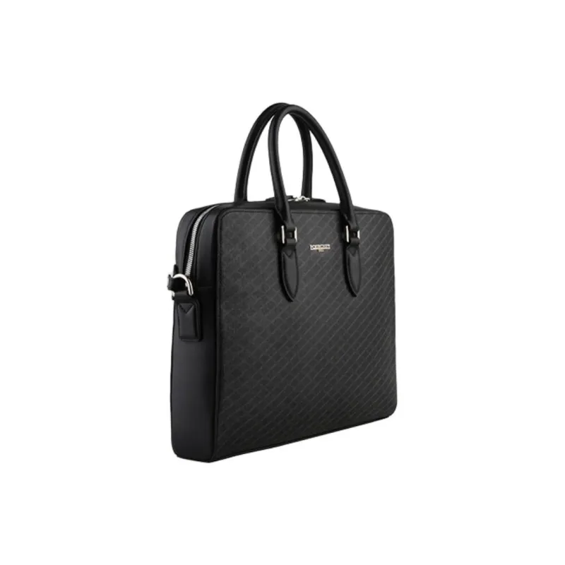 POURCHET Jacquard With Leather Shoulder Bag Crossbody Bag Handbag Regular Men's Black-1